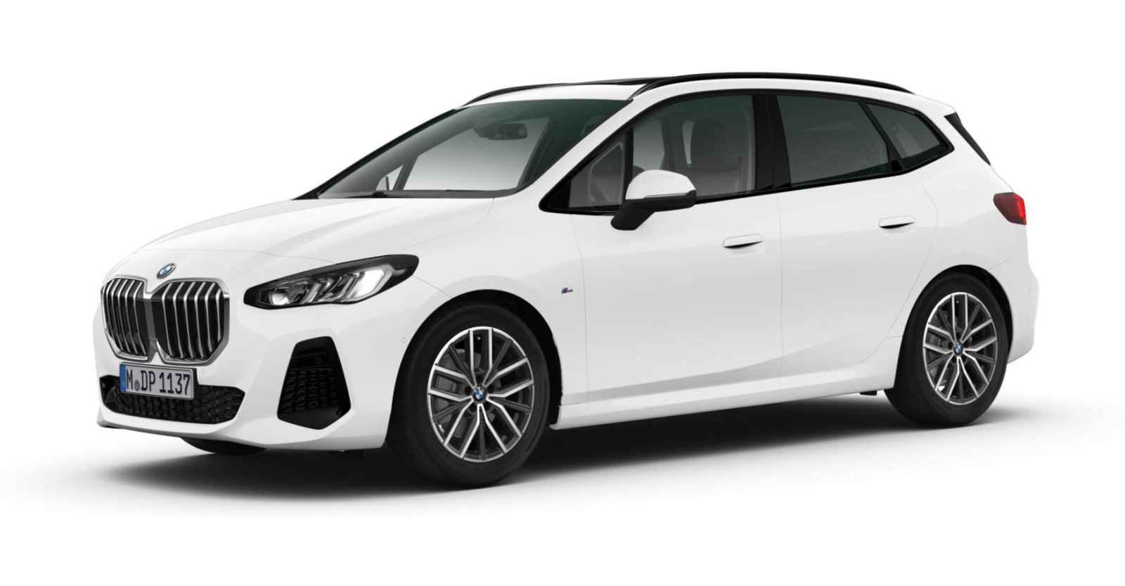 BMW 218i Active Tourer in Weiß von vorne