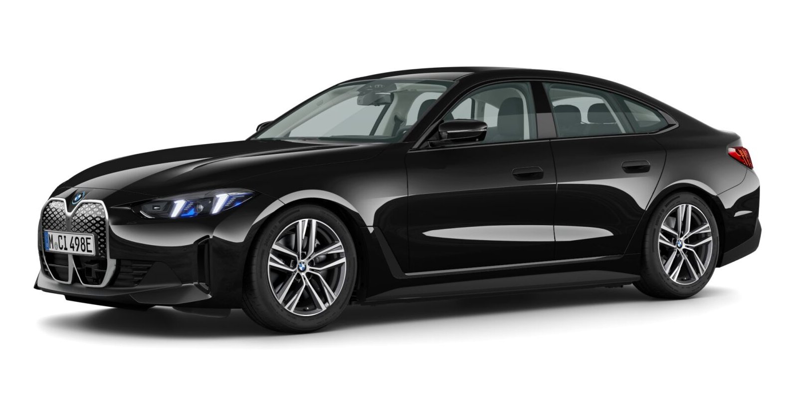 BMW i4 eDrive35 Gran Coupé in Schwarz von vorne BMW i4 eDrive35 Gran Coupé in Schwarz von vorne