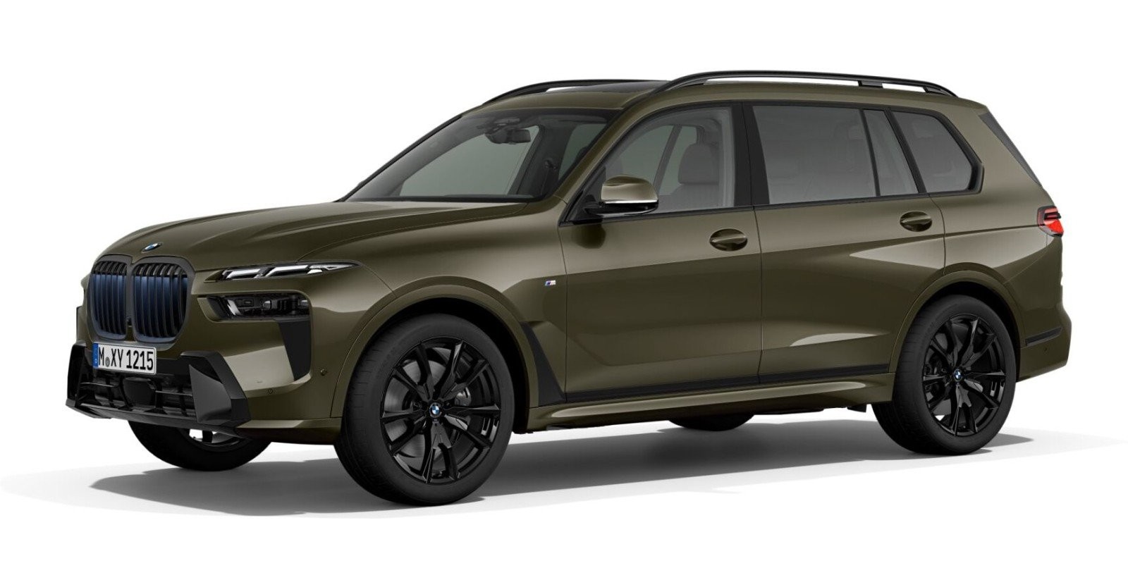 BMW X7 xDrive40d in Grün von vorne