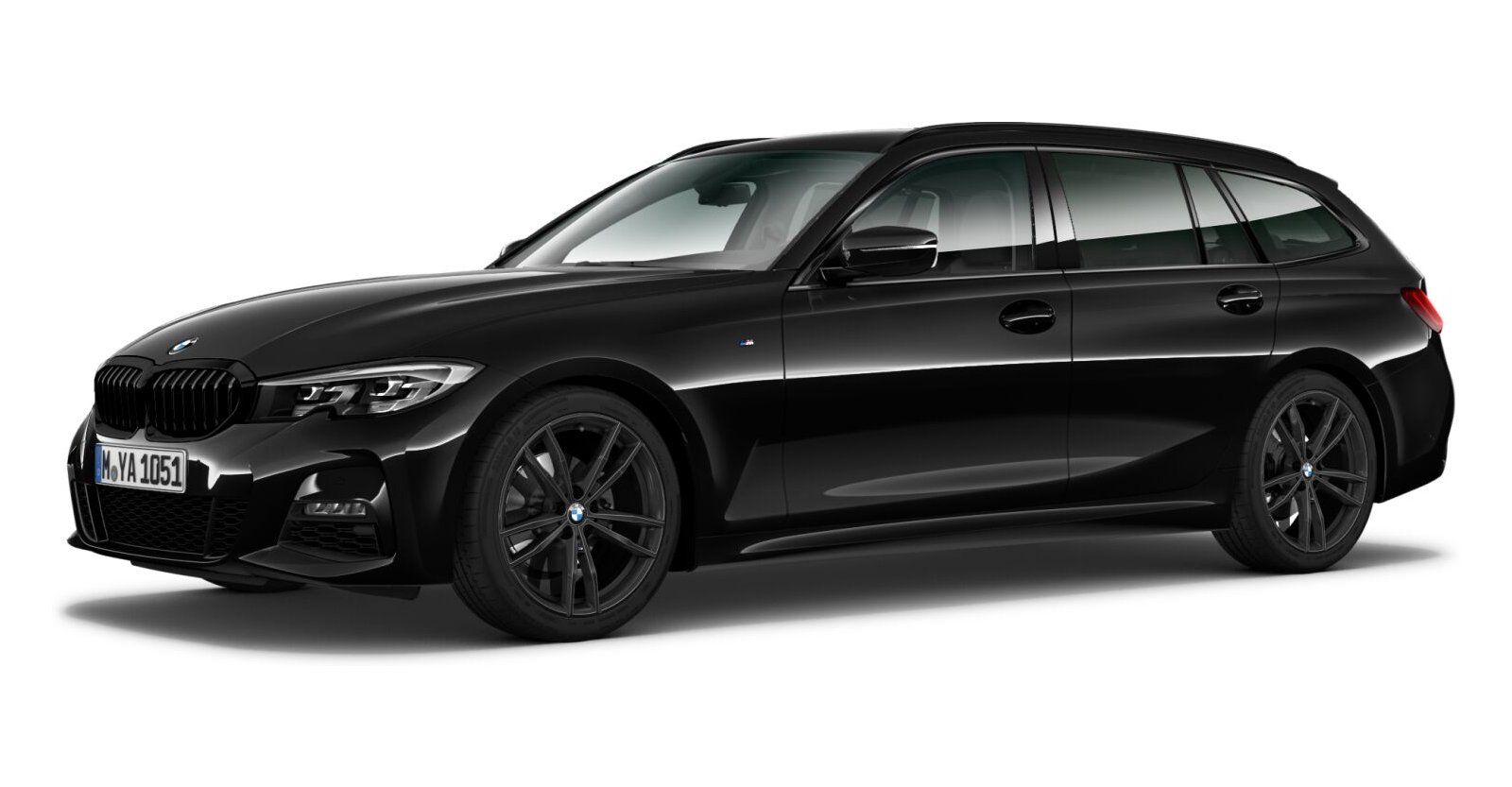 BMW BMW 3er in Schwarz von vorne BMW BMW 3er in Schwarz von vorne