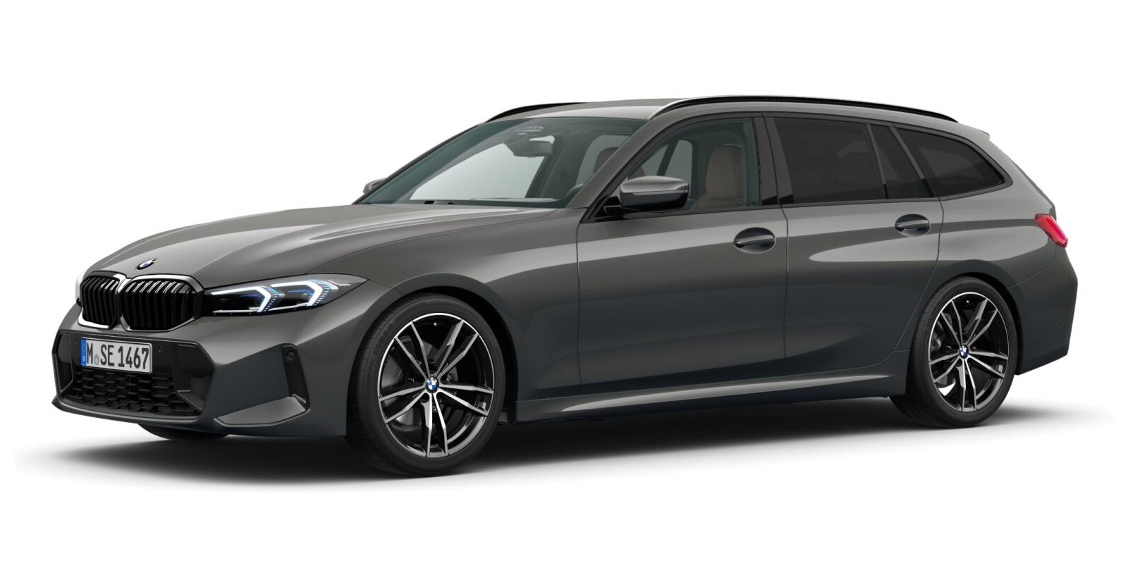 BMW 320i Touring in Grau von vorne