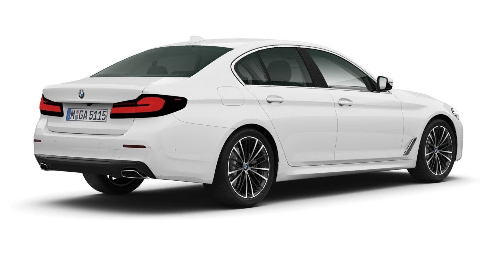BMW BMW 5er in Weiß von hinten
