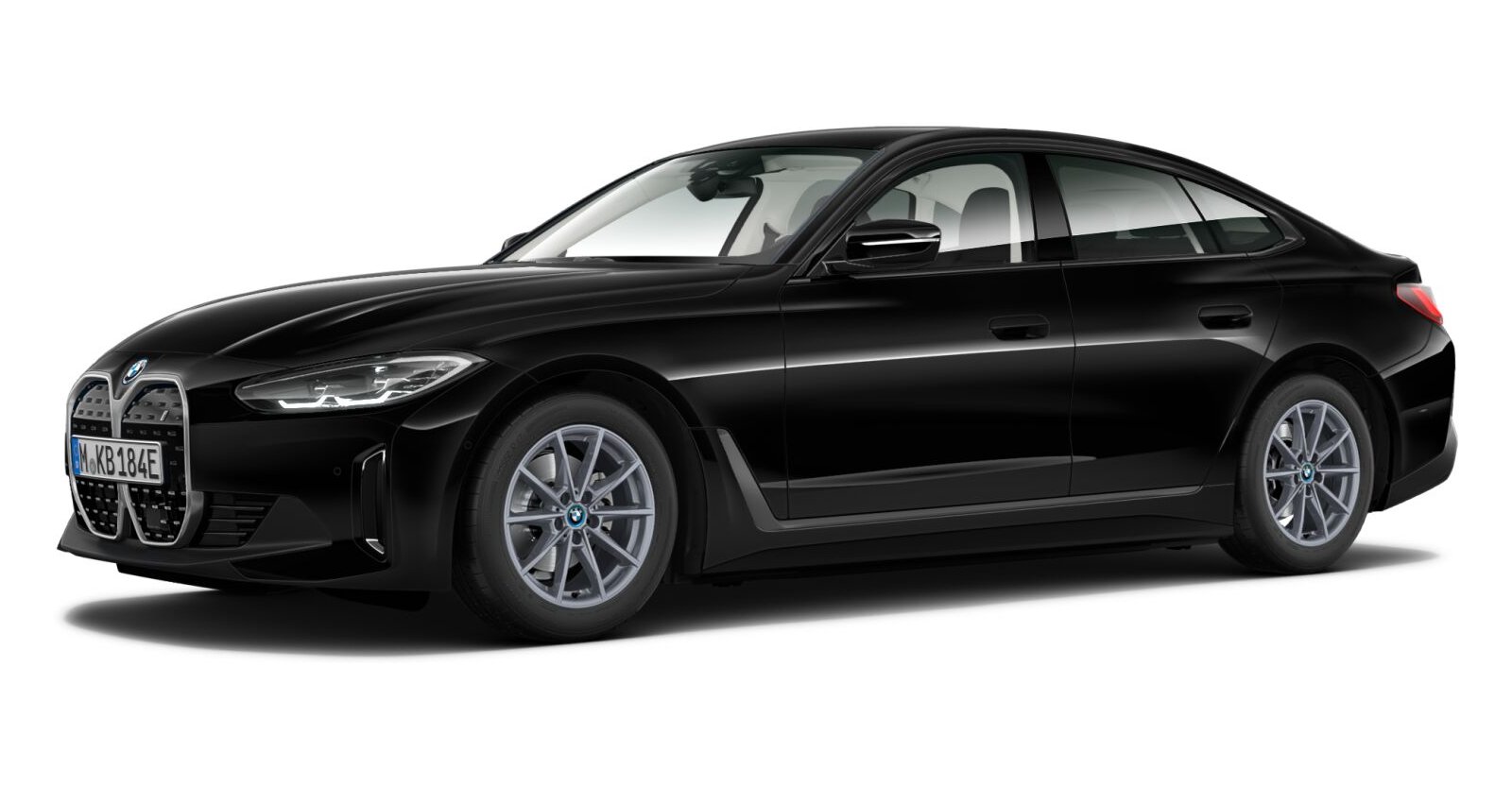 BMW i4 eDrive35 Gran Coupé in Schwarz von vorne