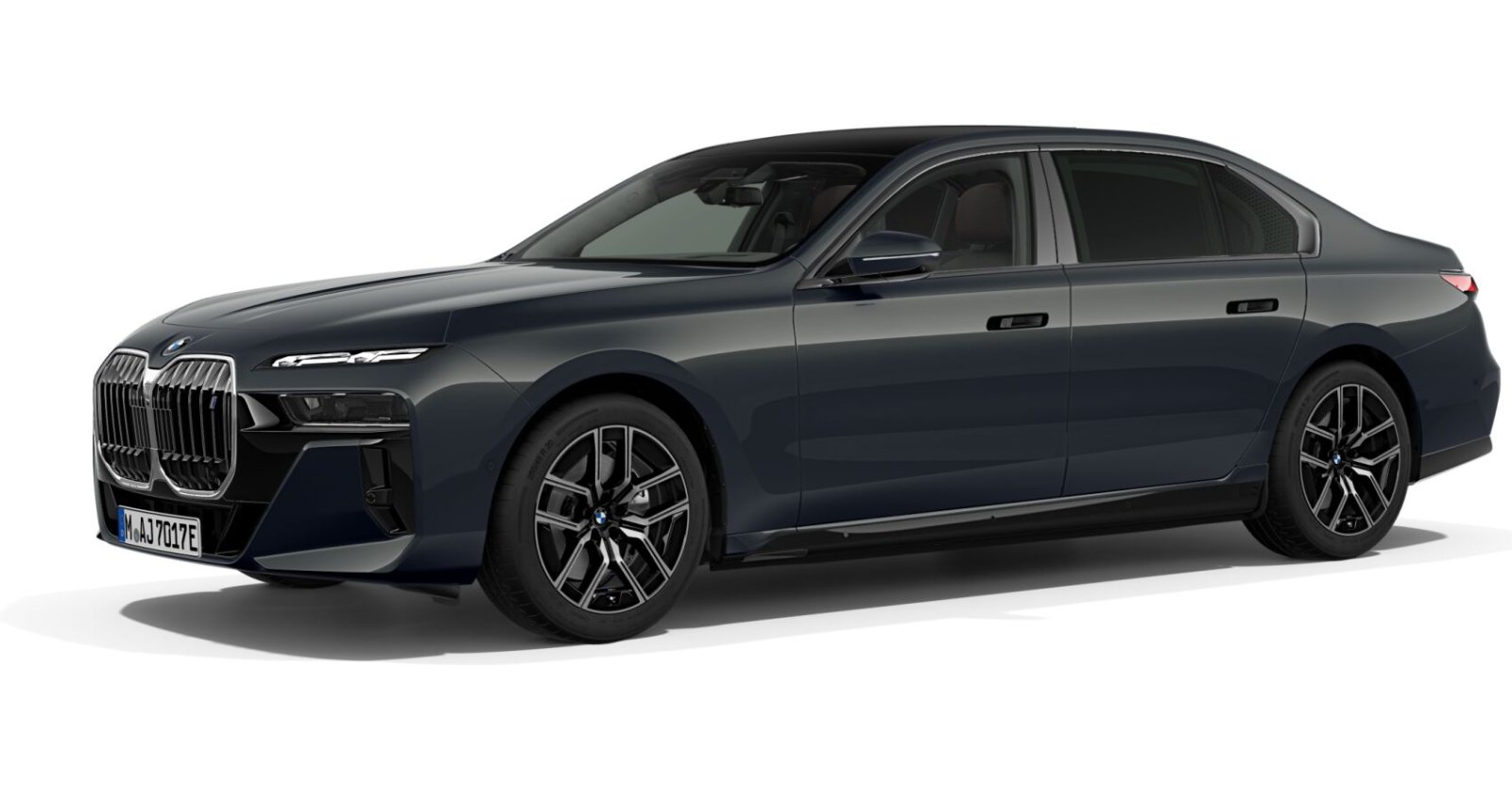 BMW i7 xDrive60 Limousine in Grau von vorne BMW i7 xDrive60 Limousine in Grau von vorne