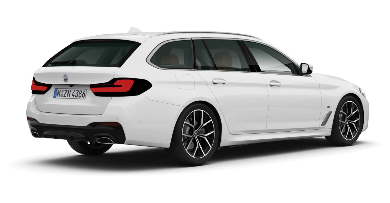 BMW BMW 5er in Weiß von hinten BMW BMW 5er in Weiß von hinten