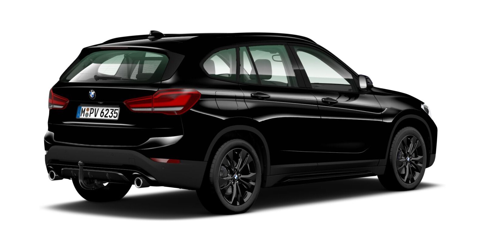 BMW BMW X in Schwarz von hinten