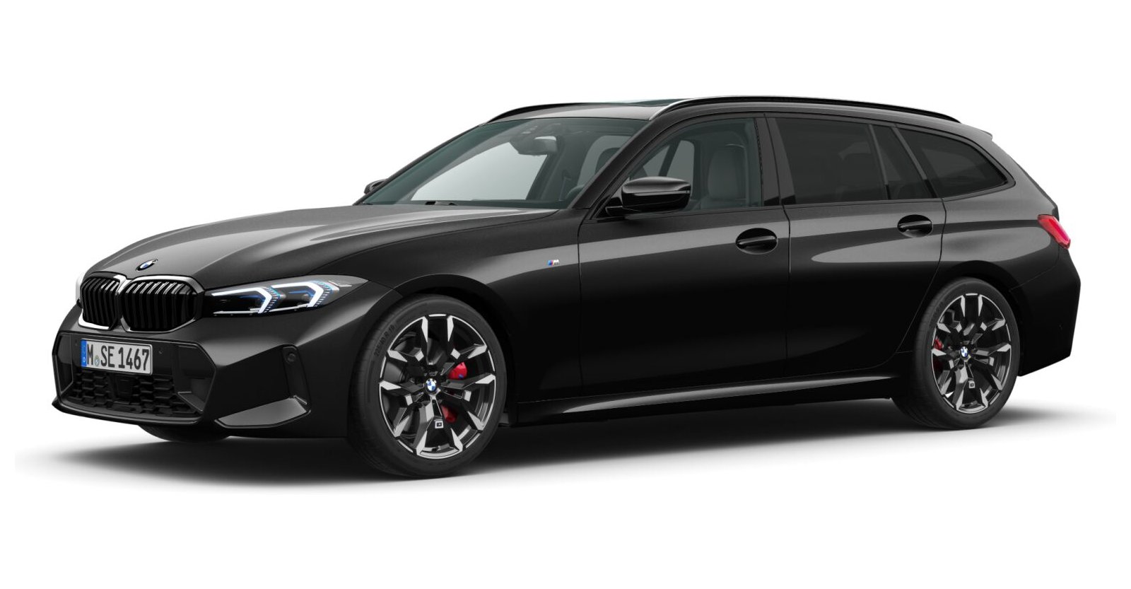 BMW BMW 3er in Schwarz von vorne BMW BMW 3er in Schwarz von vorne