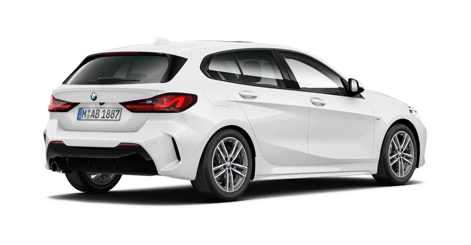 BMW BMW 1er in Weiß von hinten