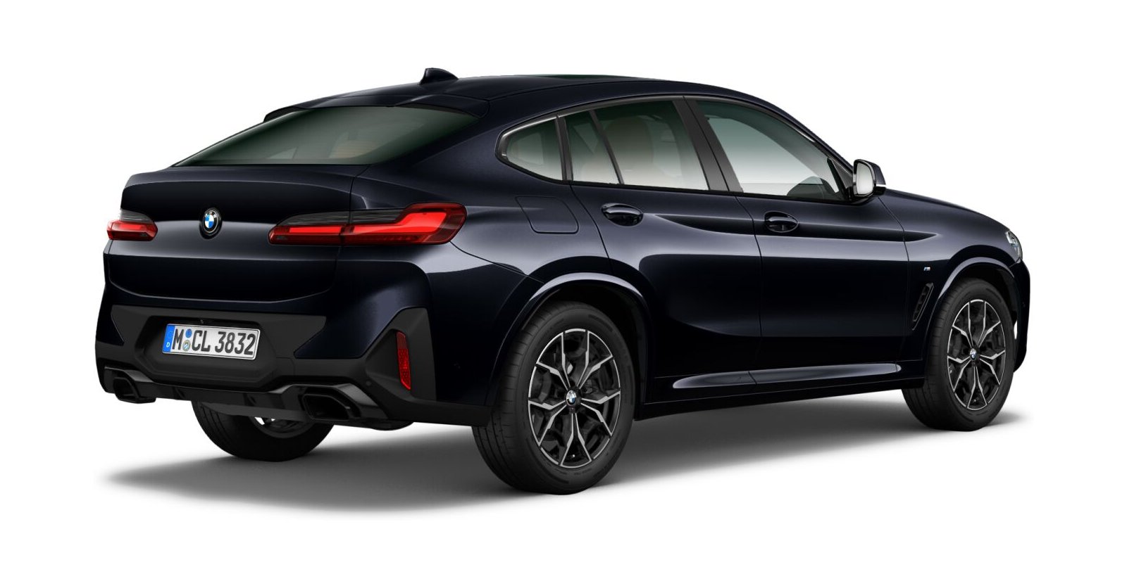 BMW BMW X in Schwarz von hinten