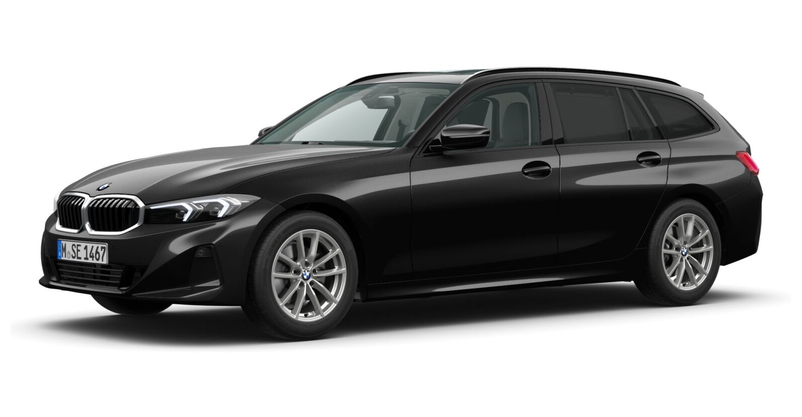 BMW BMW 3er in Schwarz von vorne BMW BMW 3er in Schwarz von vorne