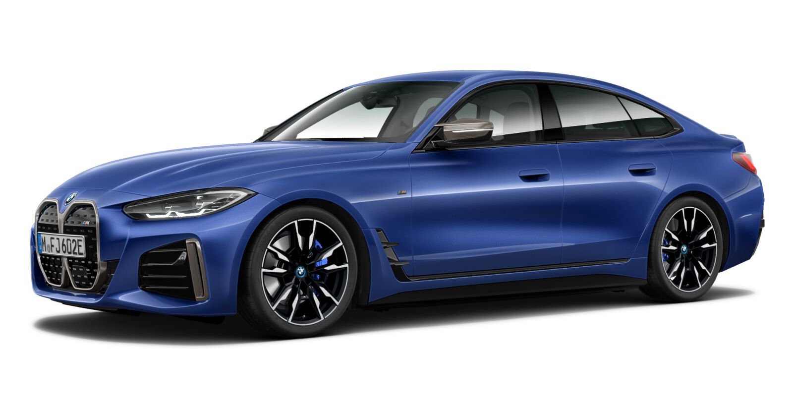 BMW i4 M50 Gran Coupé in Blau von vorne