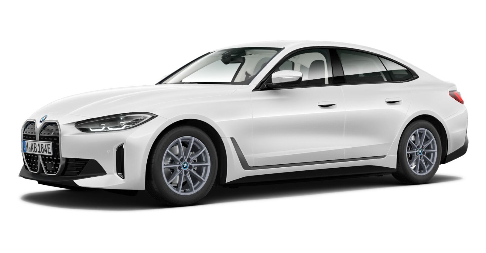 BMW i4 eDrive35 Gran Coupé in Weiß von vorne