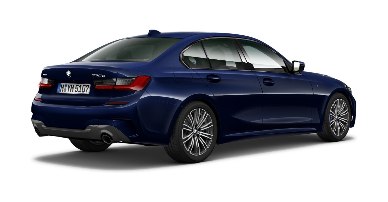 BMW BMW 3er in Blau von hinten BMW BMW 3er in Blau von hinten