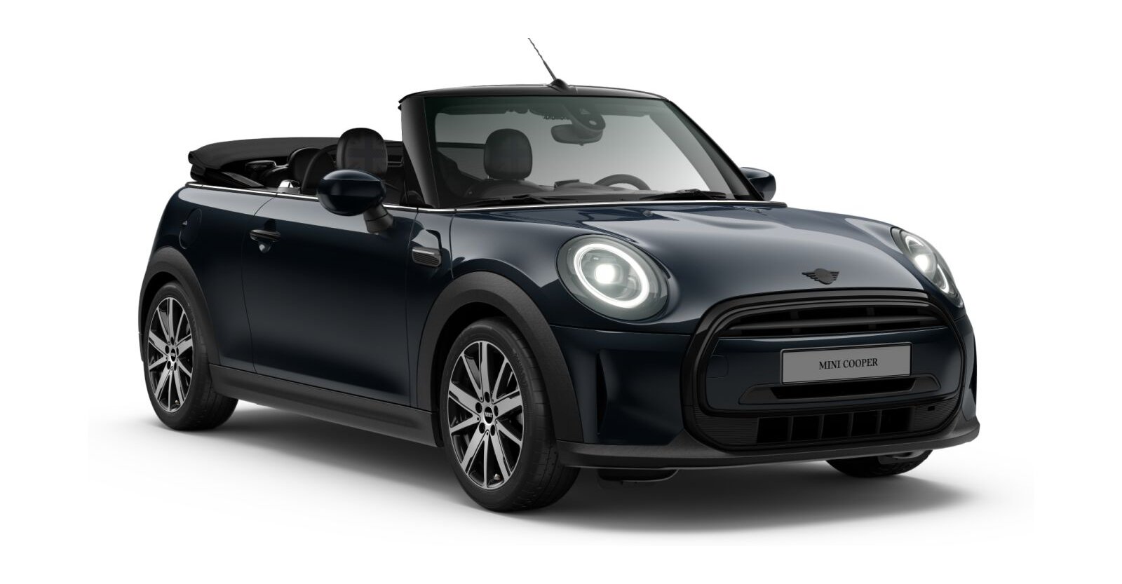 MINI Cooper Cabrio in Schwarz von vorne MINI Cooper Cabrio in Schwarz von vorne