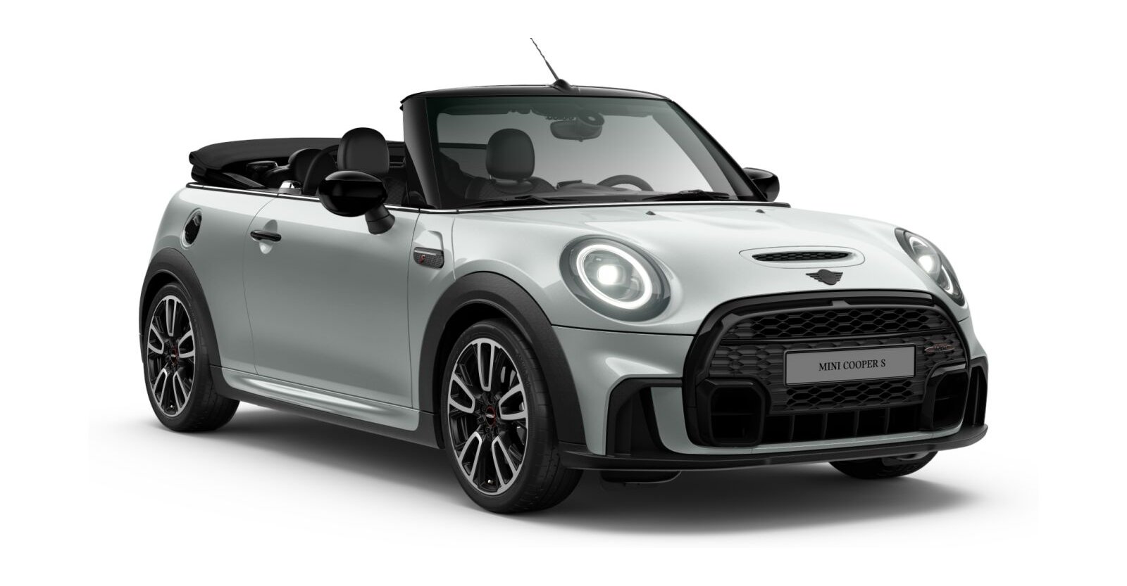 MINI Cooper S Cabrio in Silber von vorne MINI Cooper S Cabrio in Silber von vorne