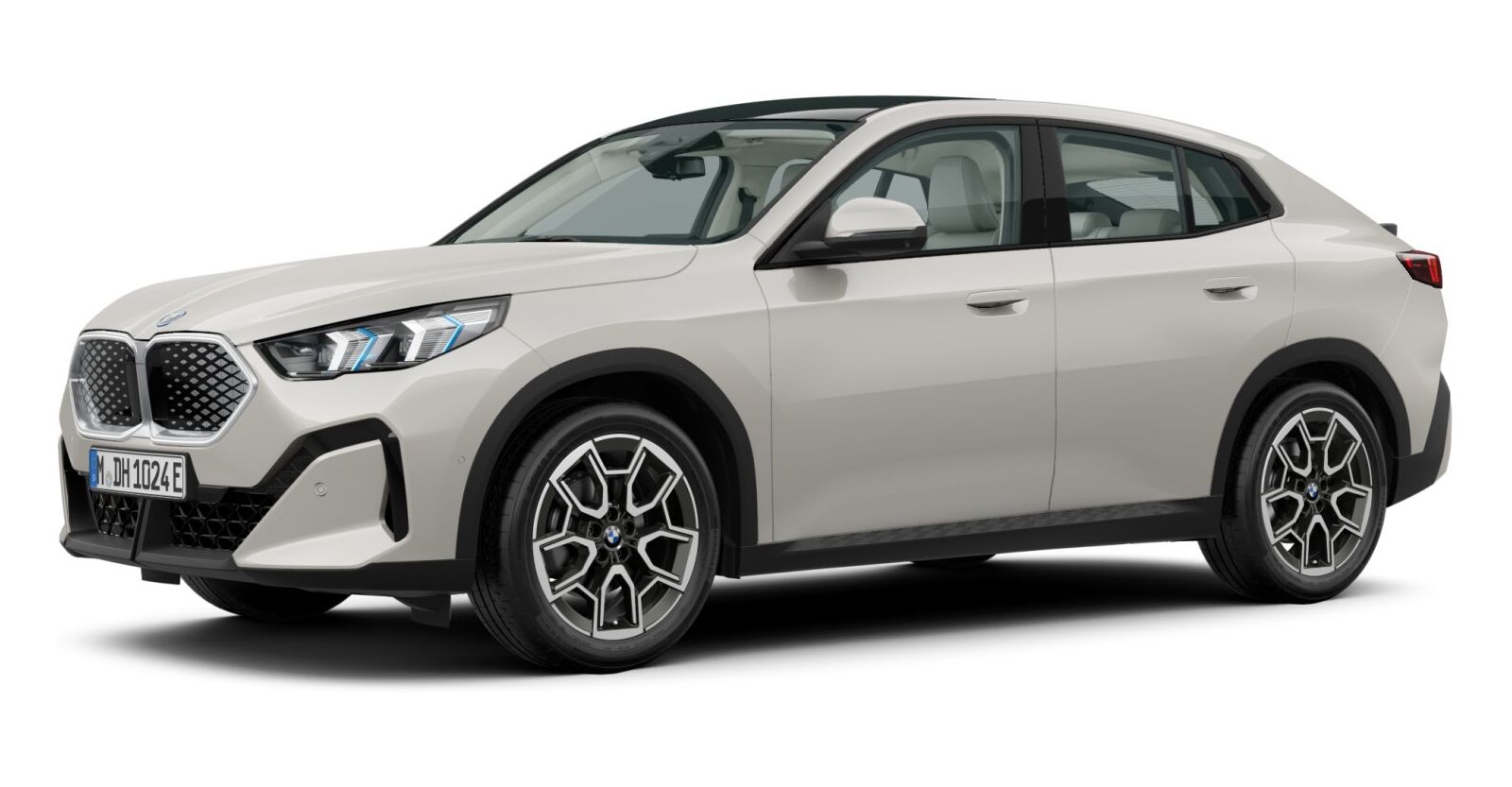 BMW iX2 eDrive20 in Grau von vorne BMW iX2 eDrive20 in Grau von vorne