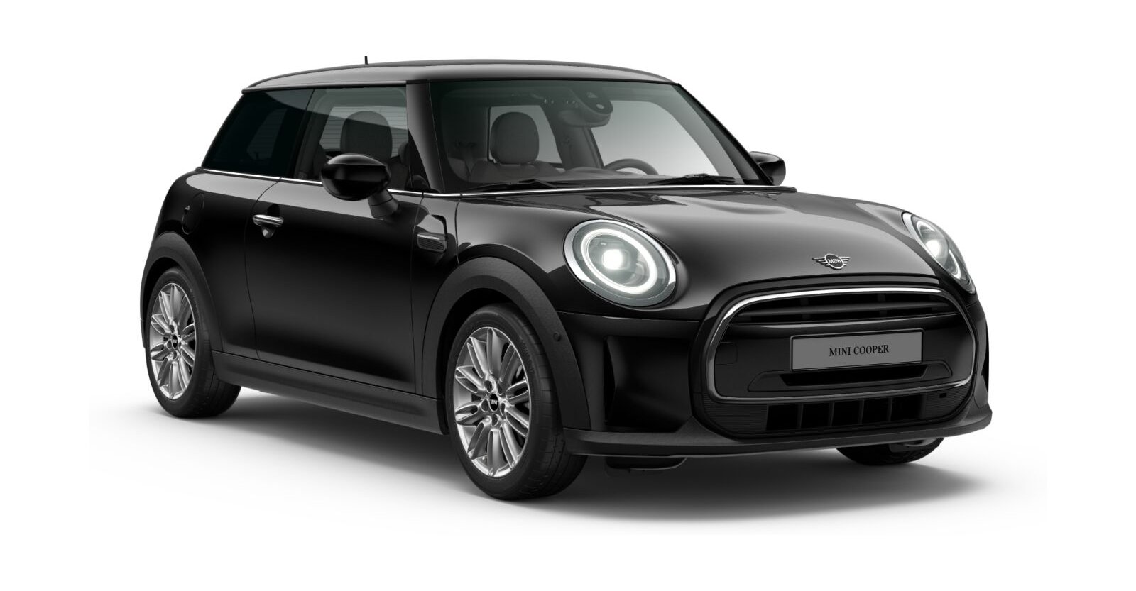 MINI Cooper 3-Türer in Schwarz von vorne MINI Cooper 3-Türer in Schwarz von vorne