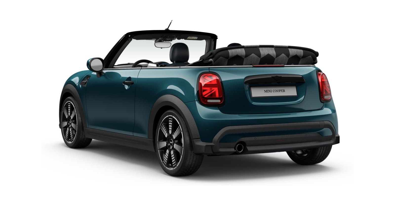 MINI MINI Cabrio in Blau von hinten