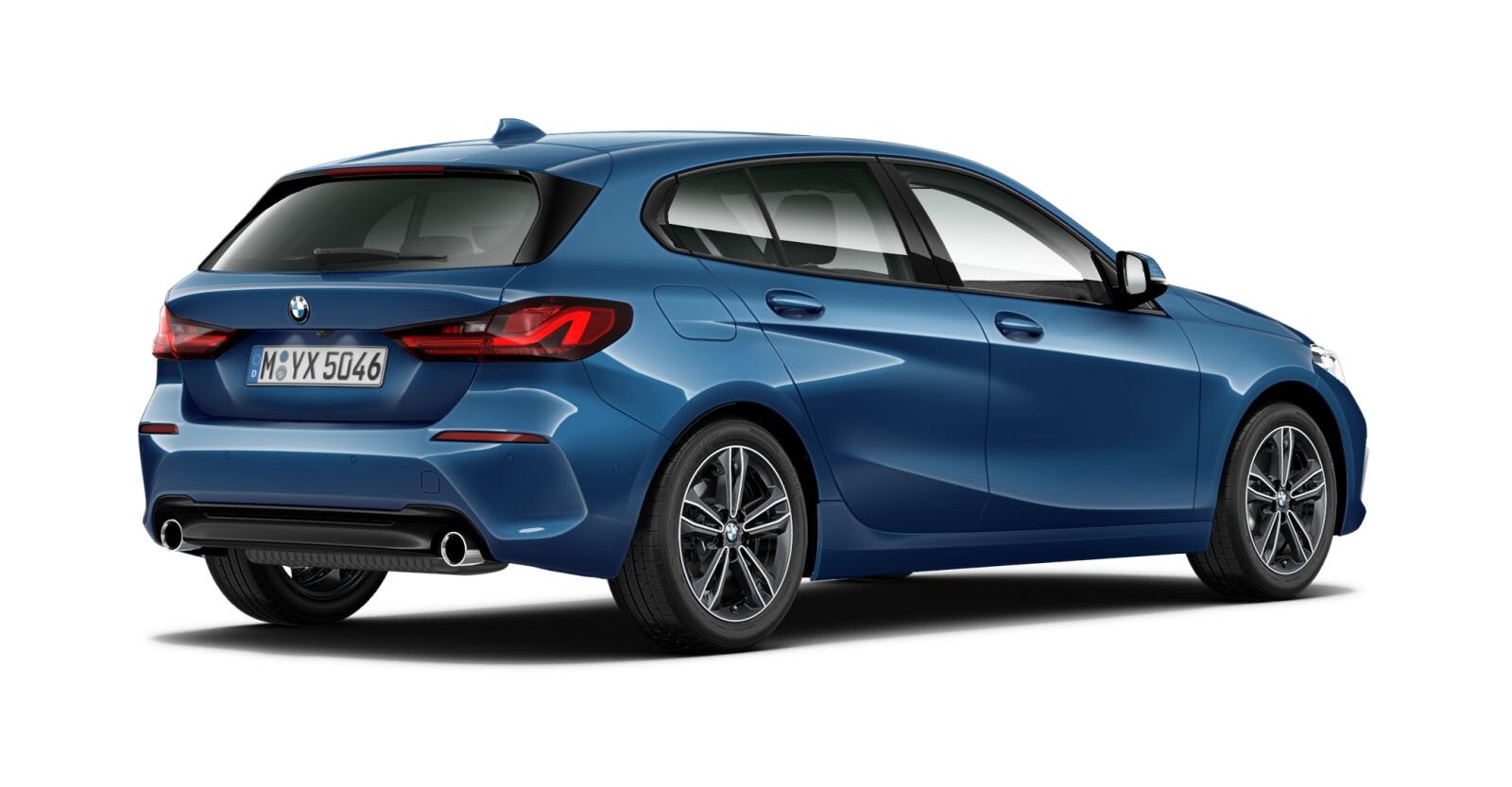 BMW BMW 1er in Blau von hinten BMW BMW 1er in Blau von hinten