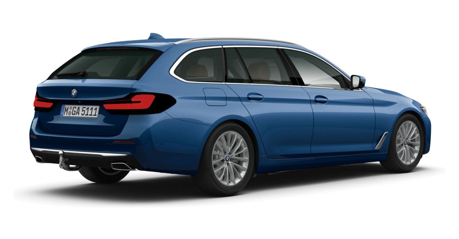 BMW BMW 5er in Blau von hinten BMW BMW 5er in Blau von hinten