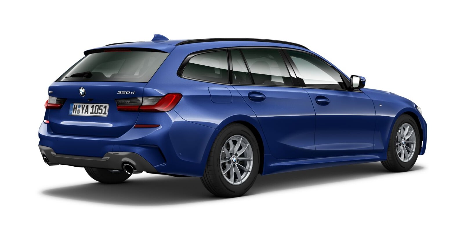 BMW BMW 3er in Blau von hinten BMW BMW 3er in Blau von hinten