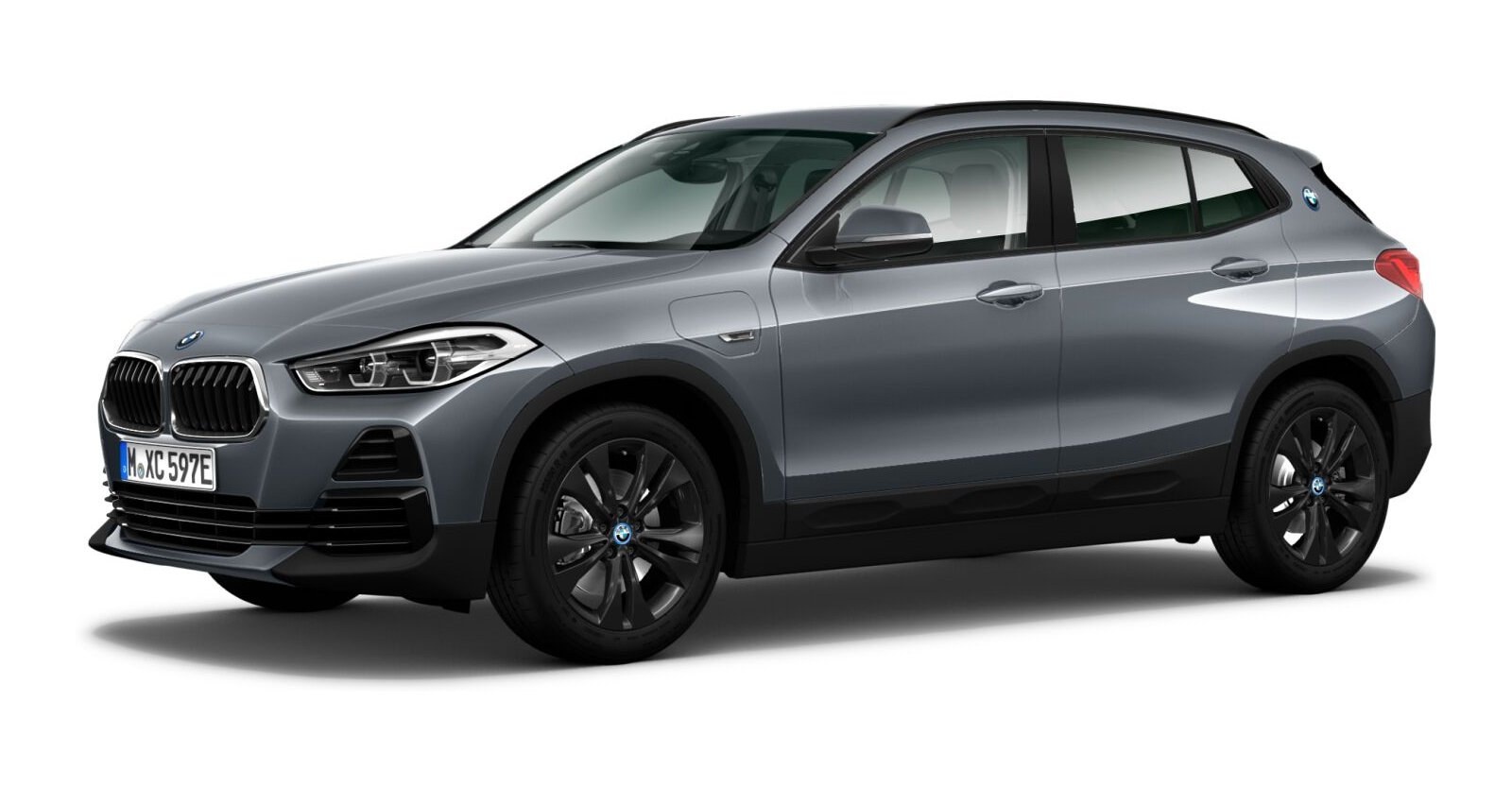 BMW X2 xDrive25e in Grau von vorne