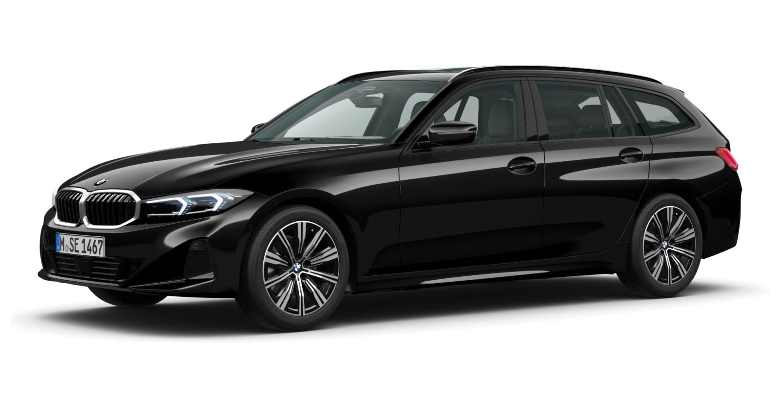 BMW BMW 3er in Schwarz von vorne BMW BMW 3er in Schwarz von vorne