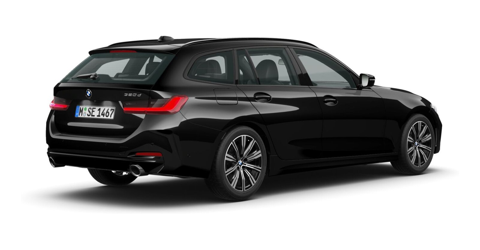 BMW BMW 3er in Schwarz von hinten BMW BMW 3er in Schwarz von hinten
