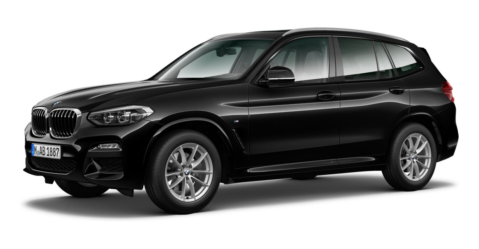 BMW X3 xDrive20i in Schwarz von vorne