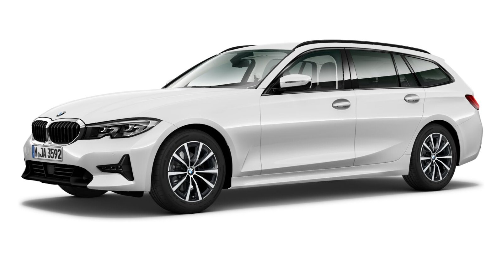 BMW 318d Touring in Weiß von vorne