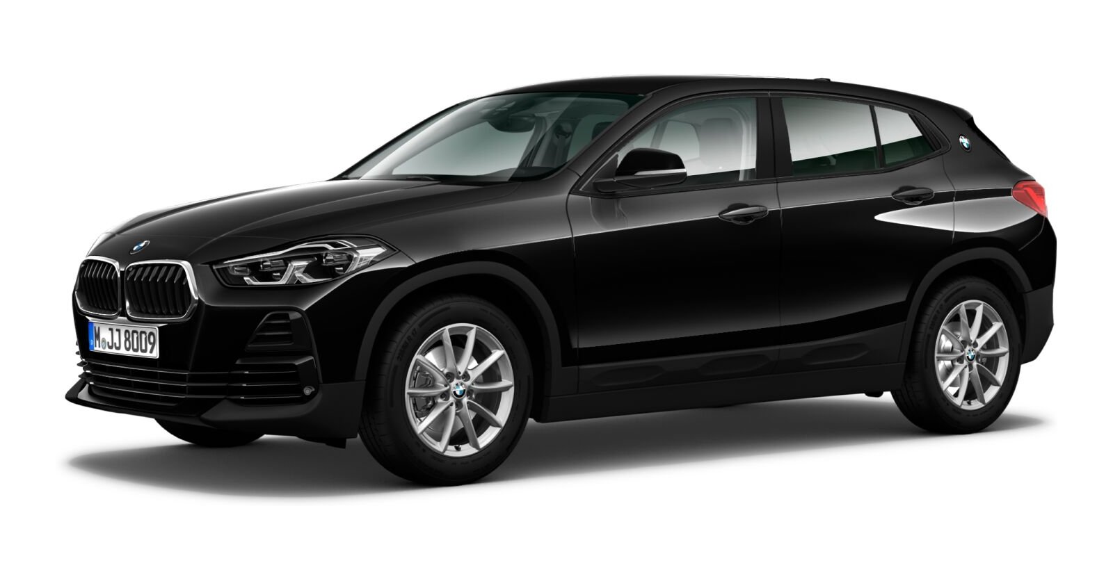 BMW X2 sDrive18i in Schwarz von vorne BMW X2 sDrive18i in Schwarz von vorne