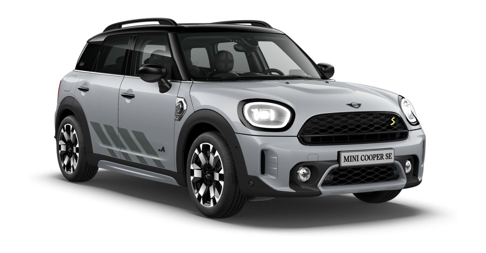 MINI Cooper SE Countryman ALL4 in Grau von vorne MINI Cooper SE Countryman ALL4 in Grau von vorne