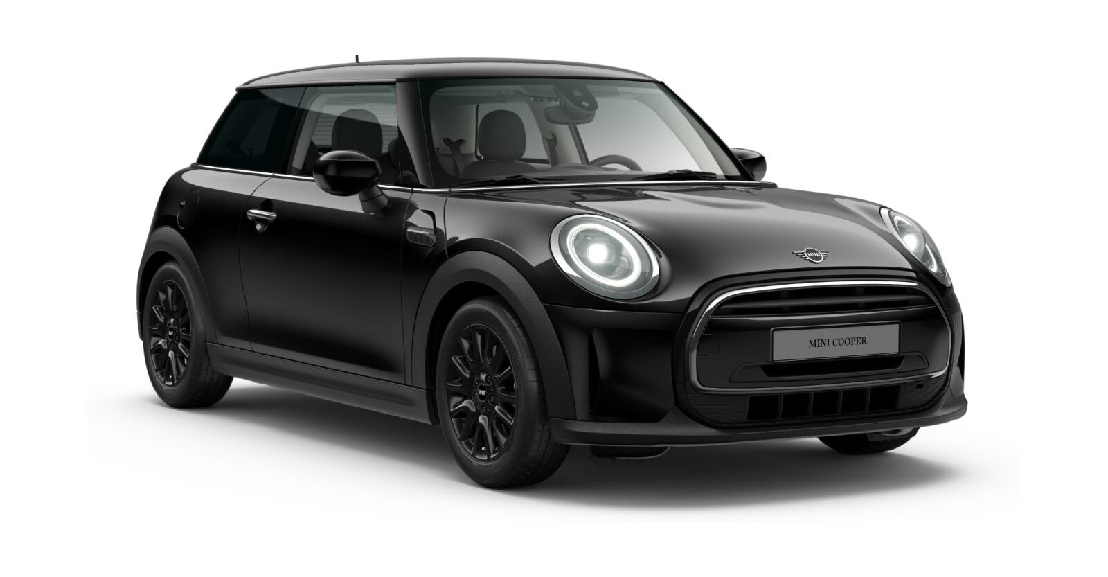 MINI Cooper 3-Türer in Schwarz von vorne