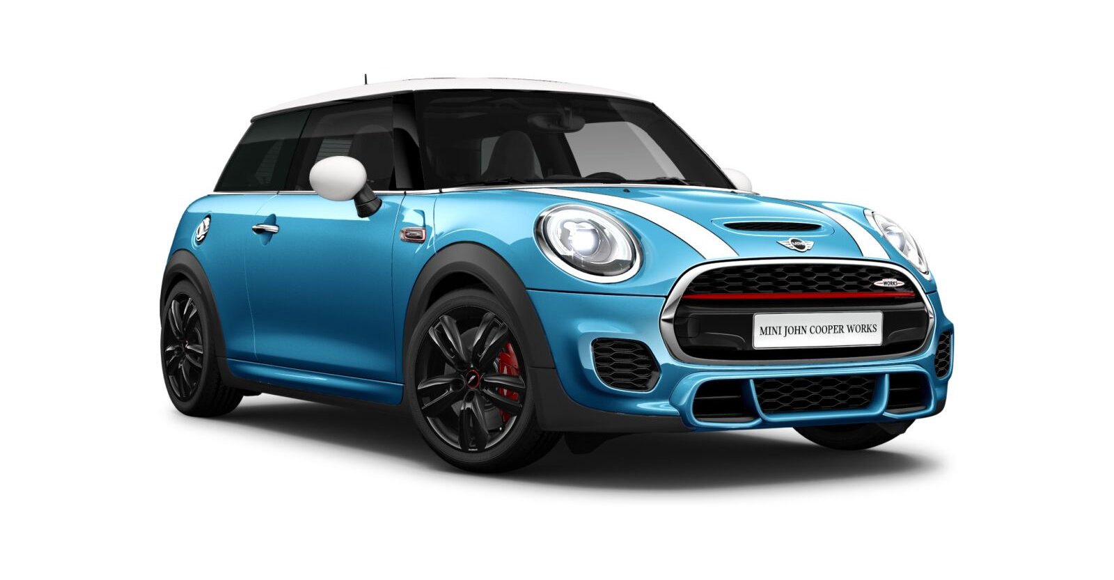 MINI John Cooper Works in Blau von vorne MINI John Cooper Works in Blau von vorne