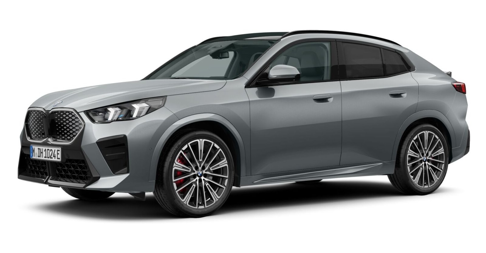 BMW iX2 xDrive30 in Grau von vorne