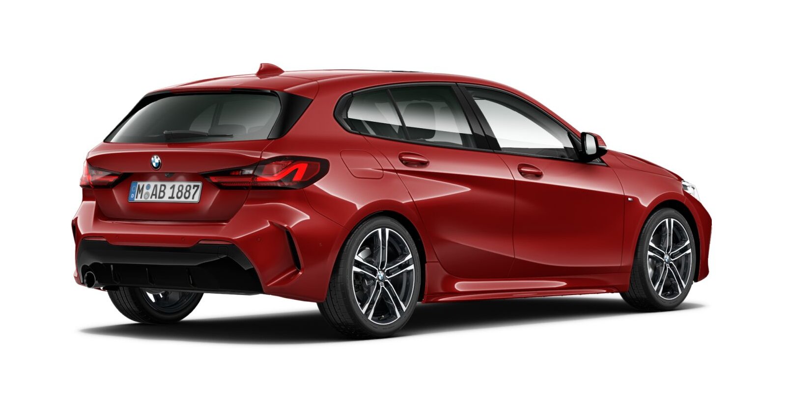 BMW BMW 1er in Rot von hinten BMW BMW 1er in Rot von hinten