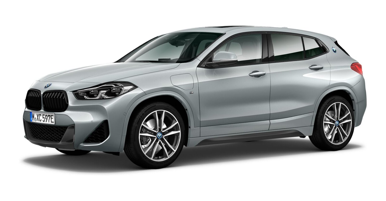 BMW X2 xDrive25e in Grau von vorne