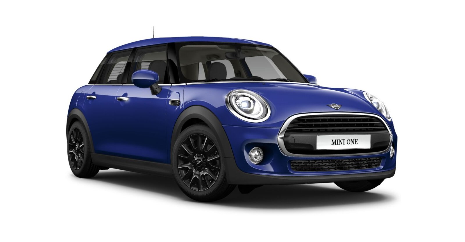 MINI One 5-Türer in Blau von vorne MINI One 5-Türer in Blau von vorne