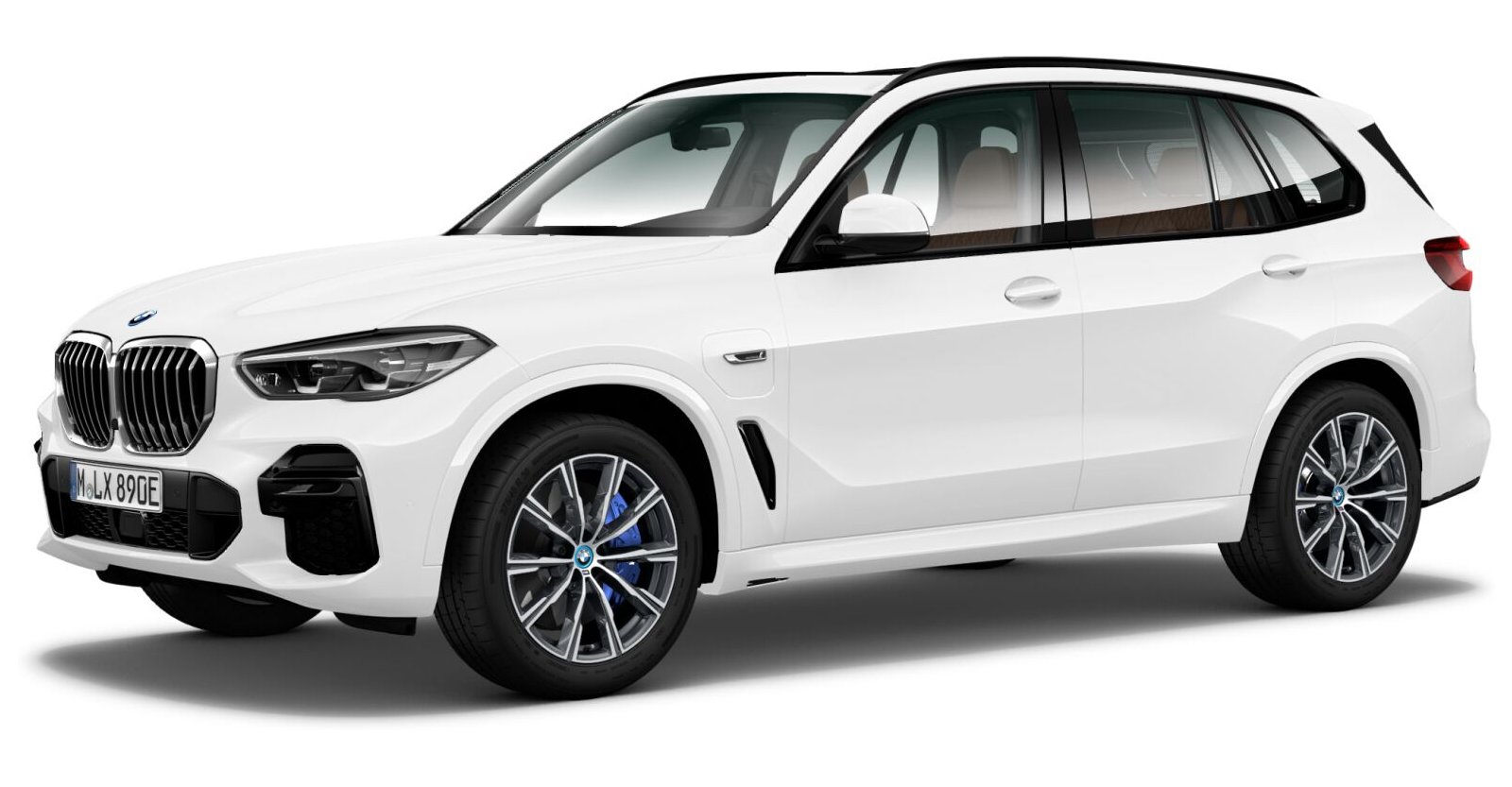 BMW X5 xDrive45e in Weiß von vorne