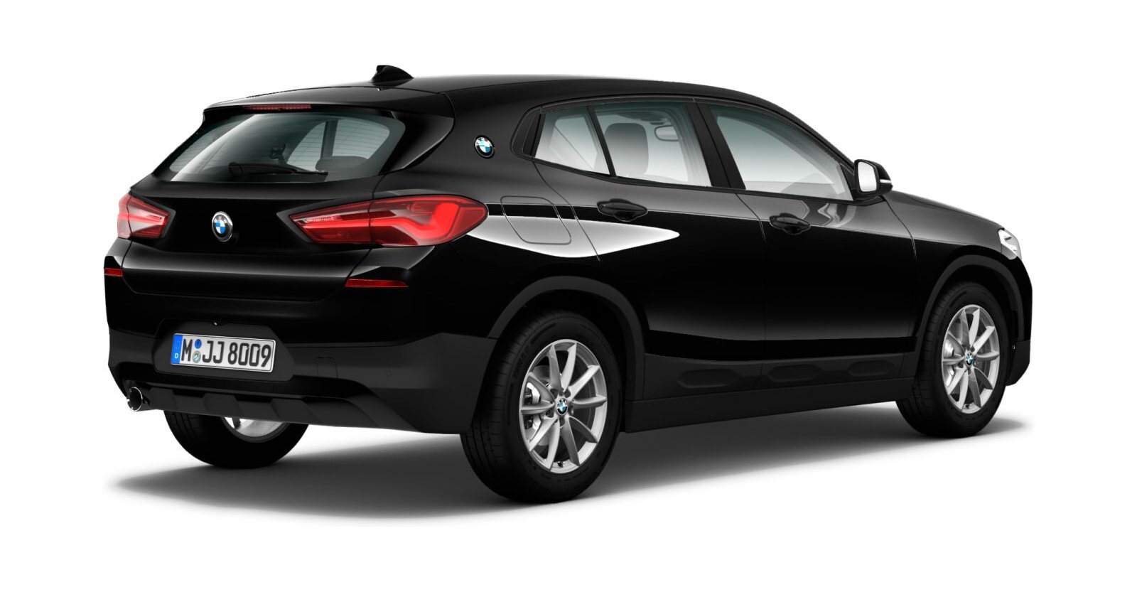 BMW BMW X in Schwarz von hinten