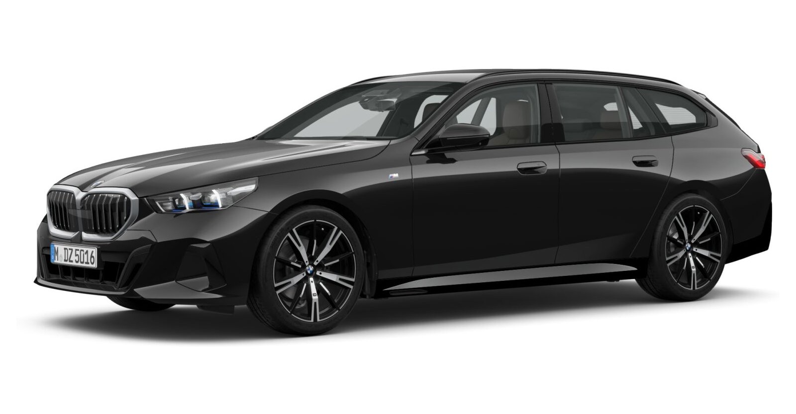 BMW 520d xDrive Touring in Schwarz von vorne