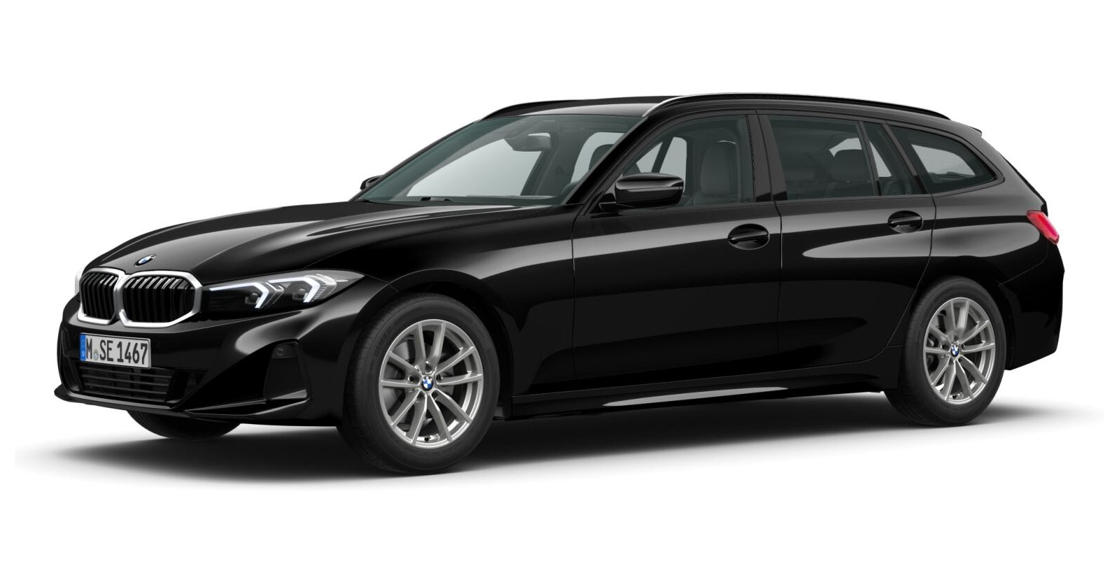 BMW BMW 3er in Schwarz von vorne BMW BMW 3er in Schwarz von vorne