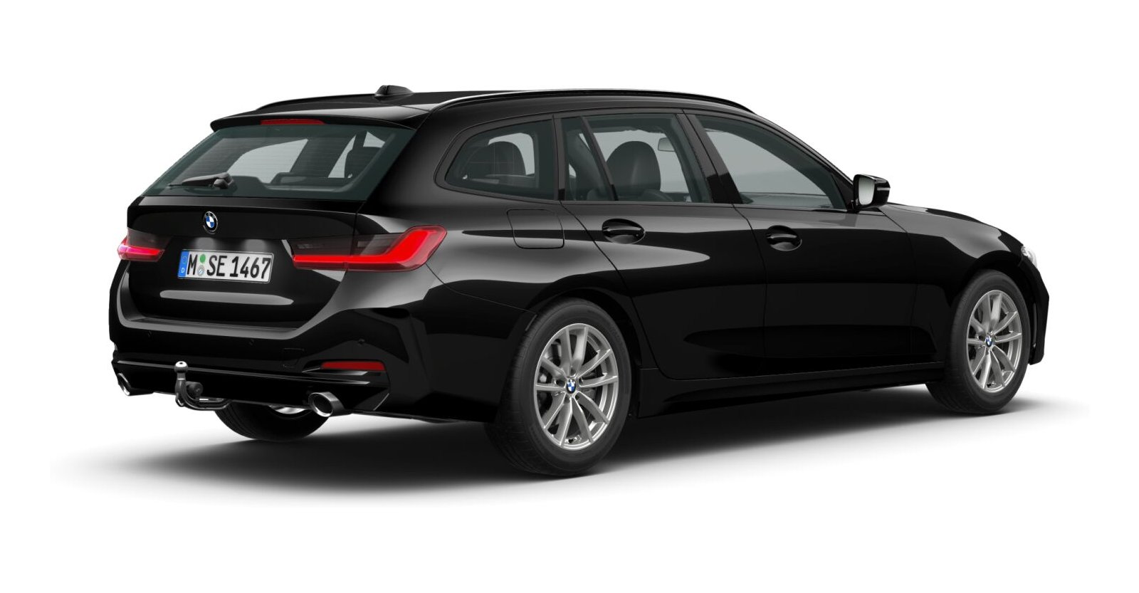 BMW BMW 3er in Schwarz von hinten BMW BMW 3er in Schwarz von hinten