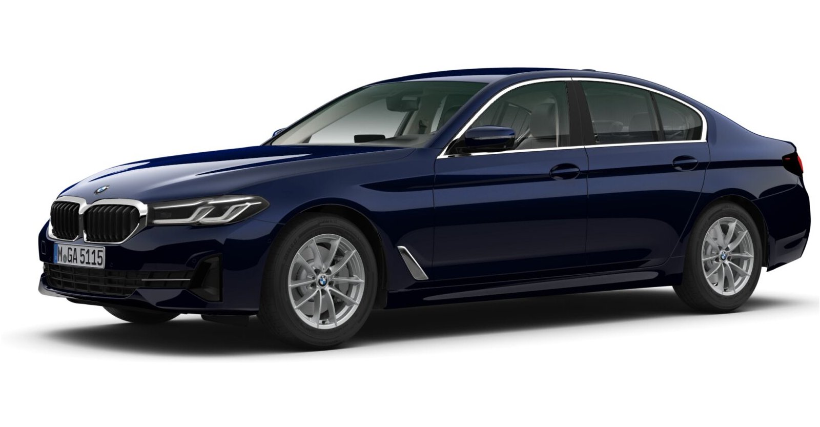BMW 540d xDrive Limousine in Blau von vorne BMW 540d xDrive Limousine in Blau von vorne