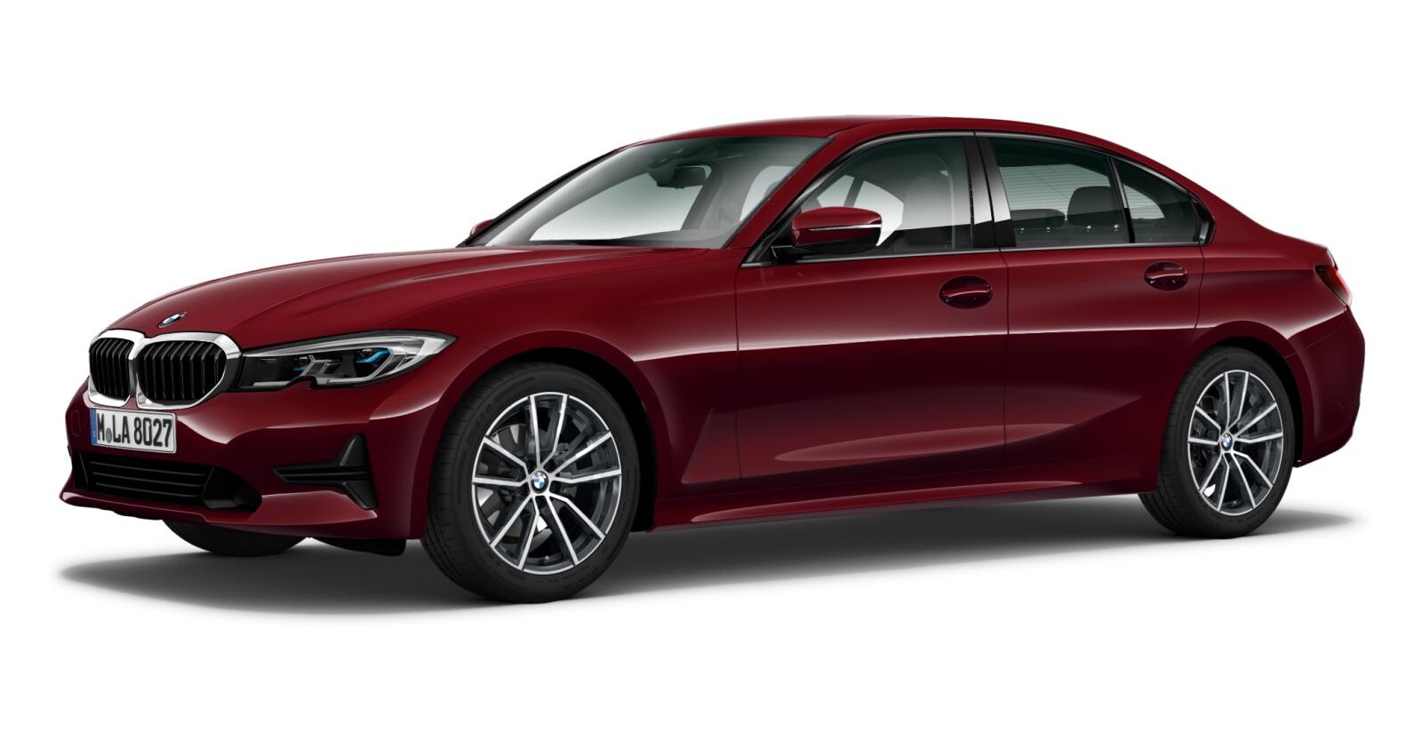 BMW 320d Limousine in Rot von vorne BMW 320d Limousine in Rot von vorne