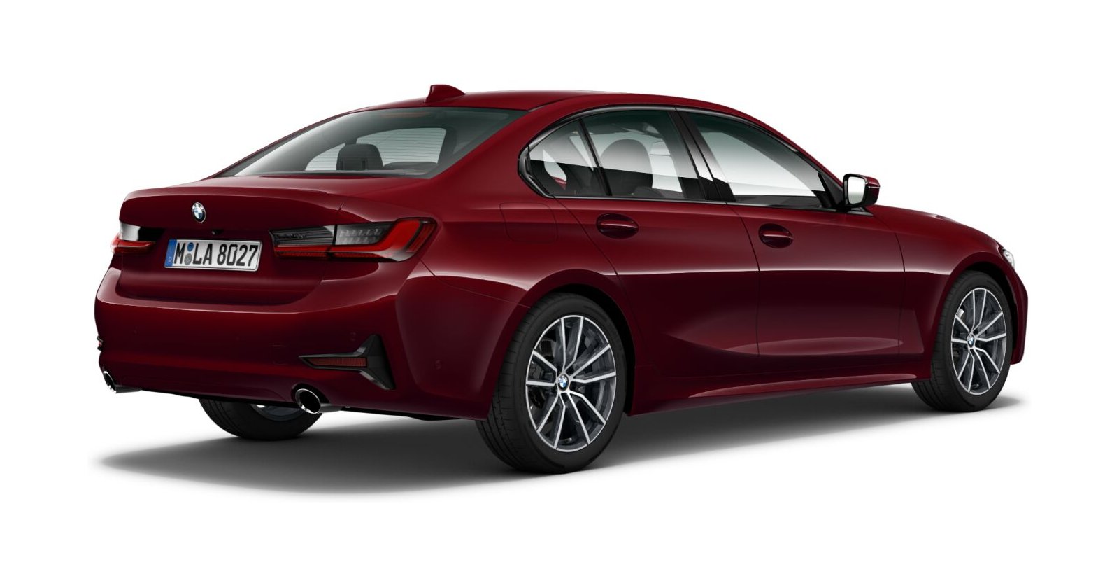 BMW BMW 3er in Rot von hinten