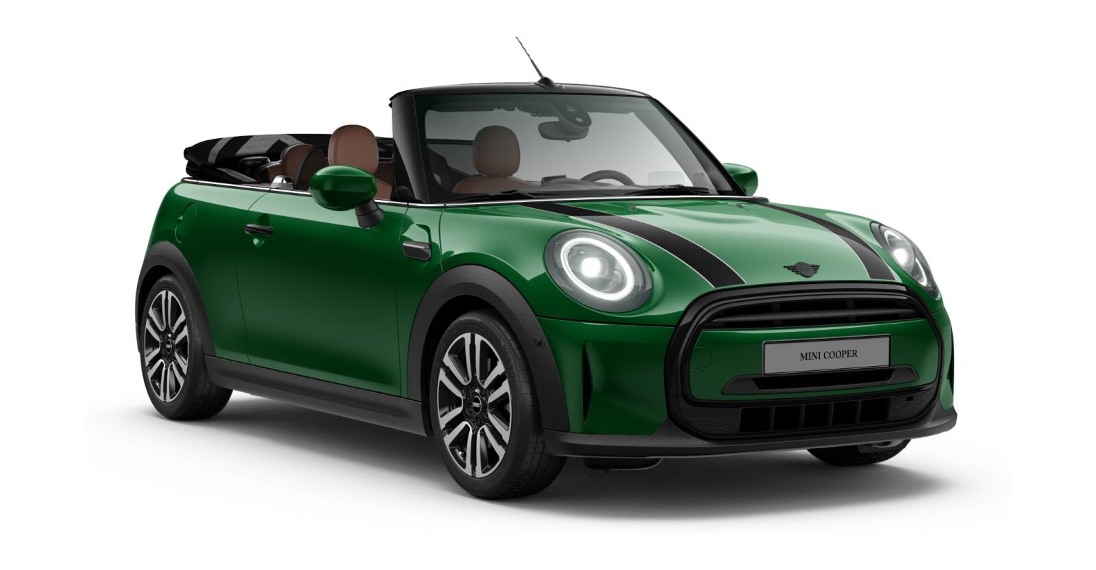 MINI Cooper Cabrio in Grün von vorne