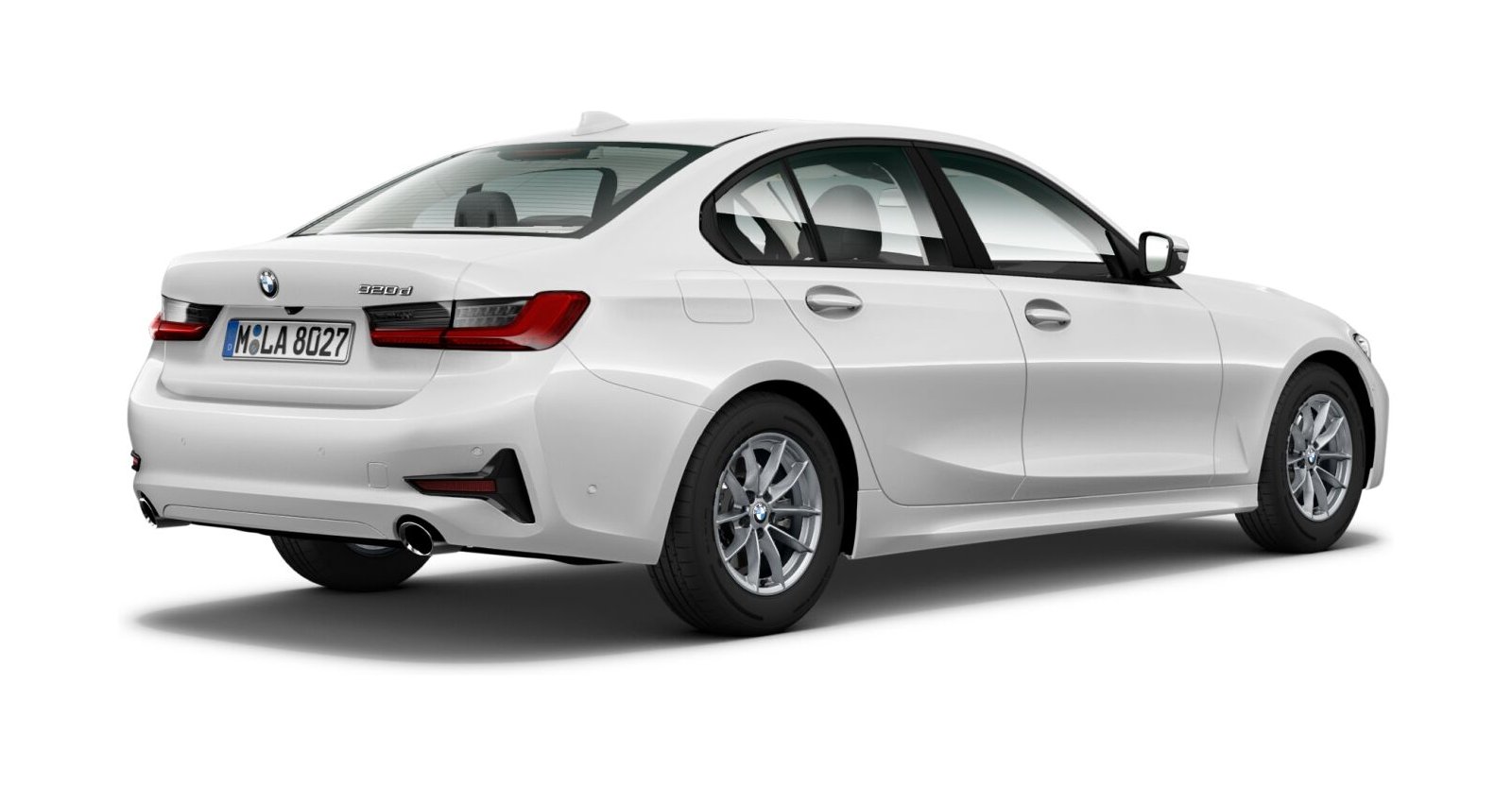 BMW BMW 3er in Weiß von hinten BMW BMW 3er in Weiß von hinten