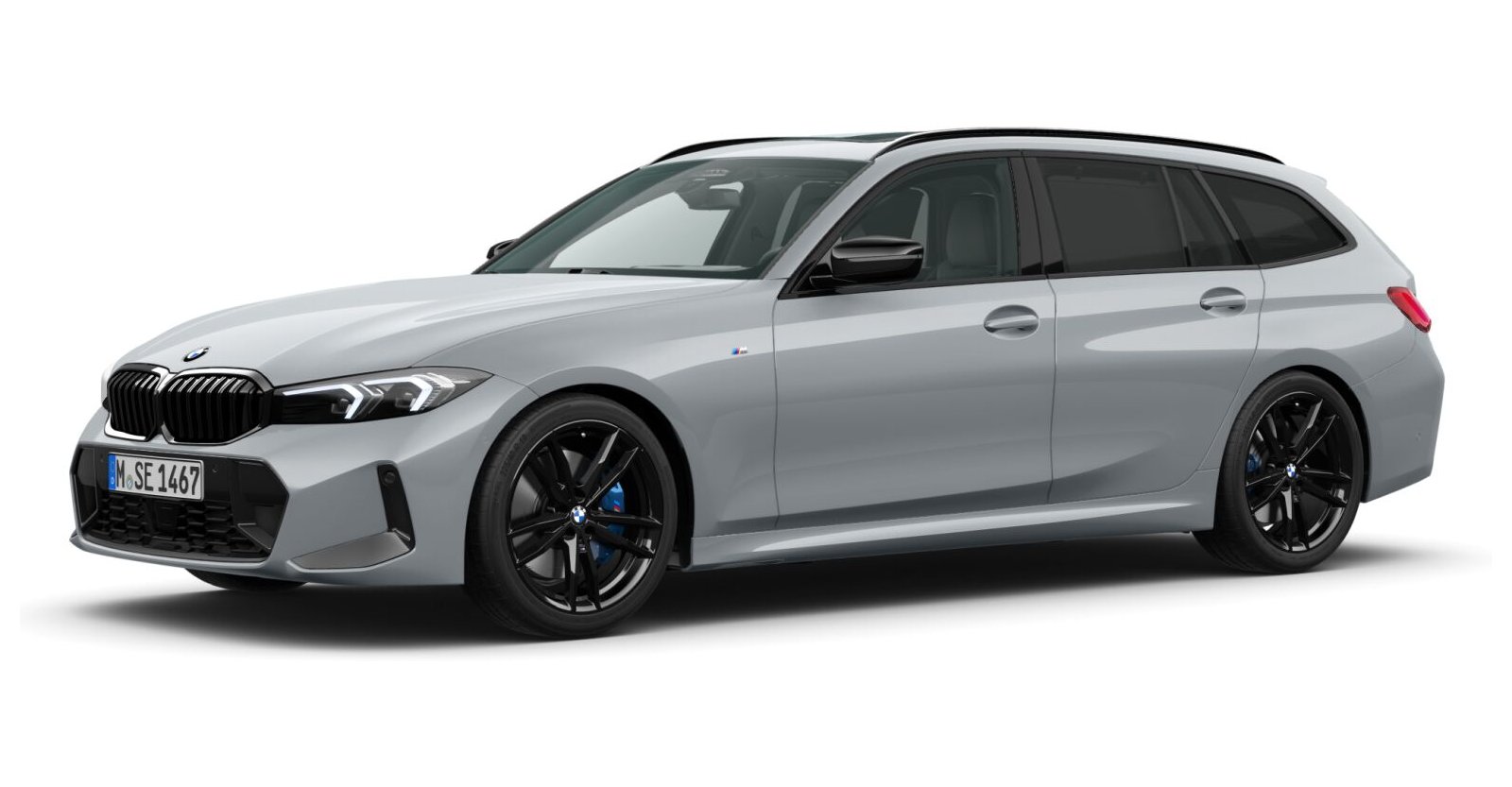 BMW 330i xDrive Touring in Grau von vorne