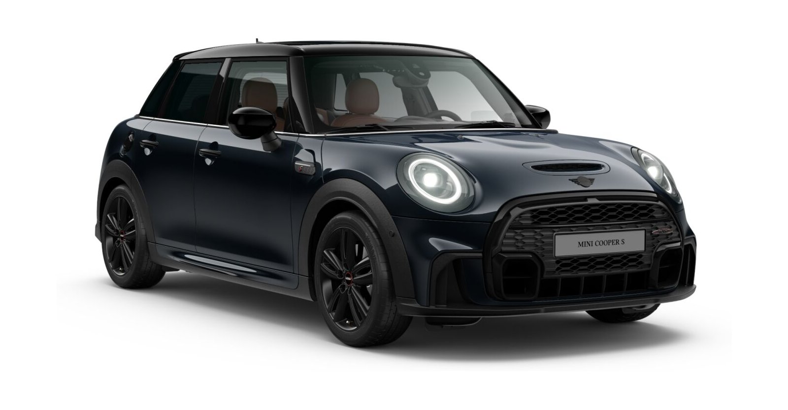 MINI Cooper S 5-Türer in Schwarz von vorne